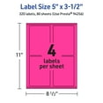 thumbnail image 6 of Avery Printable Rectangle Labels, Neon Magenta, 5" x 3.5", 320ct, 6 of 11