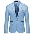 thumbnail image 1 of Mens Casual Slim Suit Jacket, One Button Notched Lapel Business Blazer Jacket, 1 of 5