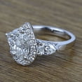 thumbnail image 3 of Bow Jewel 2.06 Ct Pear Cut Wedding Diamond Ring for Women's - Crafted in 14K White Gold Plated - Elegant Halo Prong Set Design - Perfect for Engagement or Wedding - A Timeless Symbol of Your Love, 3 of 7