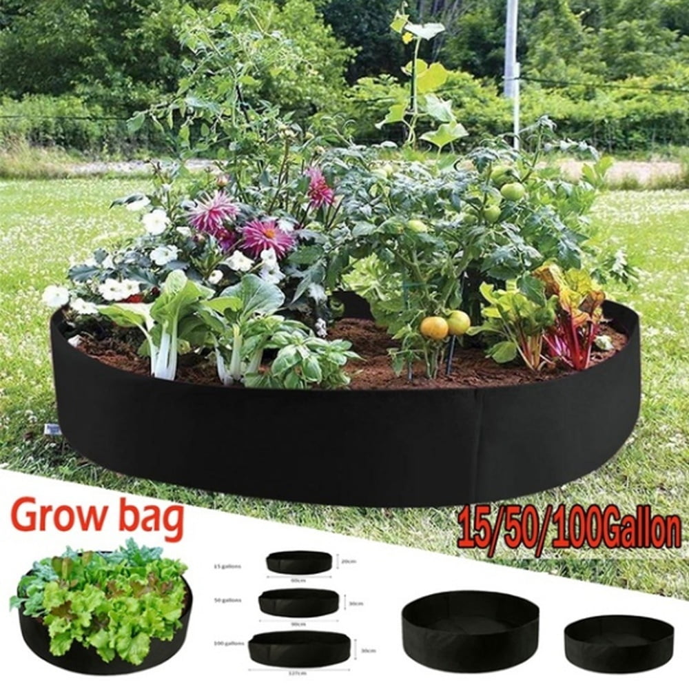 Willstar 15/50/100 Gallon Black Plants Growing Bag Raised Plant Bed