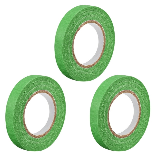 Unique Bargains 3 Pcs 12mm 0.48 Pouce de Large 20m 21 Verges Ruban de Masquage Rouleaux de Ruban de Peintre Vert Clair