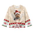 thumbnail image 6 of DISNIMO Yorkshire Terrier Printed Girls Lave-up Tops Christmas Snowflake Printed Kids Long Sleeve T Shirts Casual Loose Pullover Tops Tunic Blouse Fashion Comfy Shirts, 6 of 7