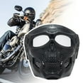 thumbnail image 3 of Cycling Colored Goggle Motorcycle Skull Skeleton Mask Windproof Full Face Mask Paintball Game Tactical Protection Helmet Mask (Khaki 2), 3 of 7