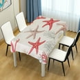 thumbnail image 4 of Yayeee Tablecloths 60" x 60" Rectangle Wrinkle Resistant Party Table Cover, Brown Starfish, 4 of 8