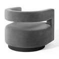 thumbnail image 4 of Modway Spin Cutaway Performance Velvet Swivel Armchair in Gray, 4 of 9