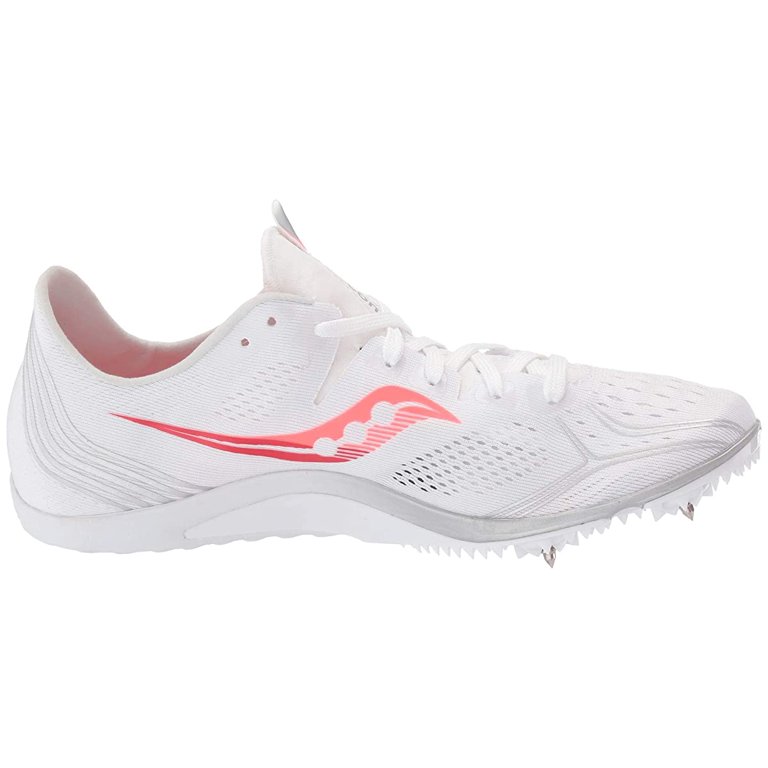 Women's Saucony Endorphin Track Spikes White/Vizi Red