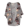 thumbnail image 7 of Women's Casual J Fashion Print Lightweight And Comfortable Beach Vacation Chiffon Cardigan Sun Cardigan Sun Protection Clothing Women Sun Protection Shirts for Women, 7 of 7