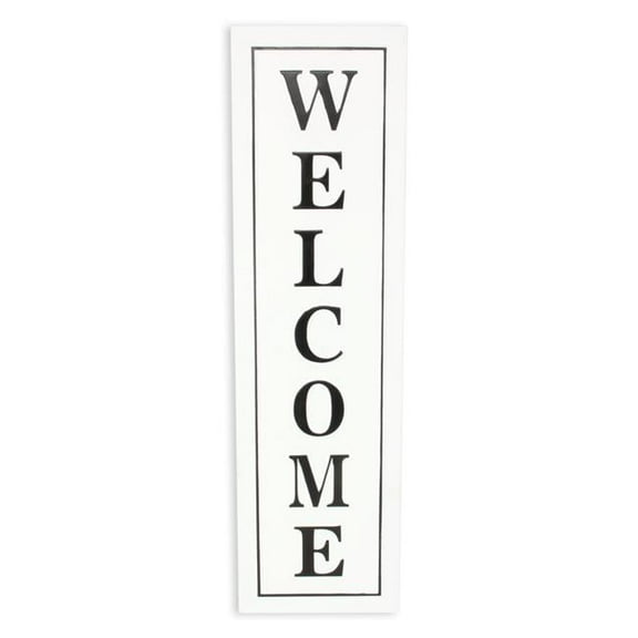 Callo White Vertical "Welcome" Sign