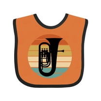 Inktastic Tuba Music Retro Sunset Silhouette Boys or Girls Baby Bib