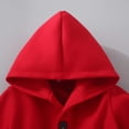 thumbnail image 4 of MexChoioe Big Kids Button Up Hooded Outerwear Wool Blend Mid Length Coat Fall Winter Fashion Everyday Cold Weather Coat for Boys and Girls, 4 of 7