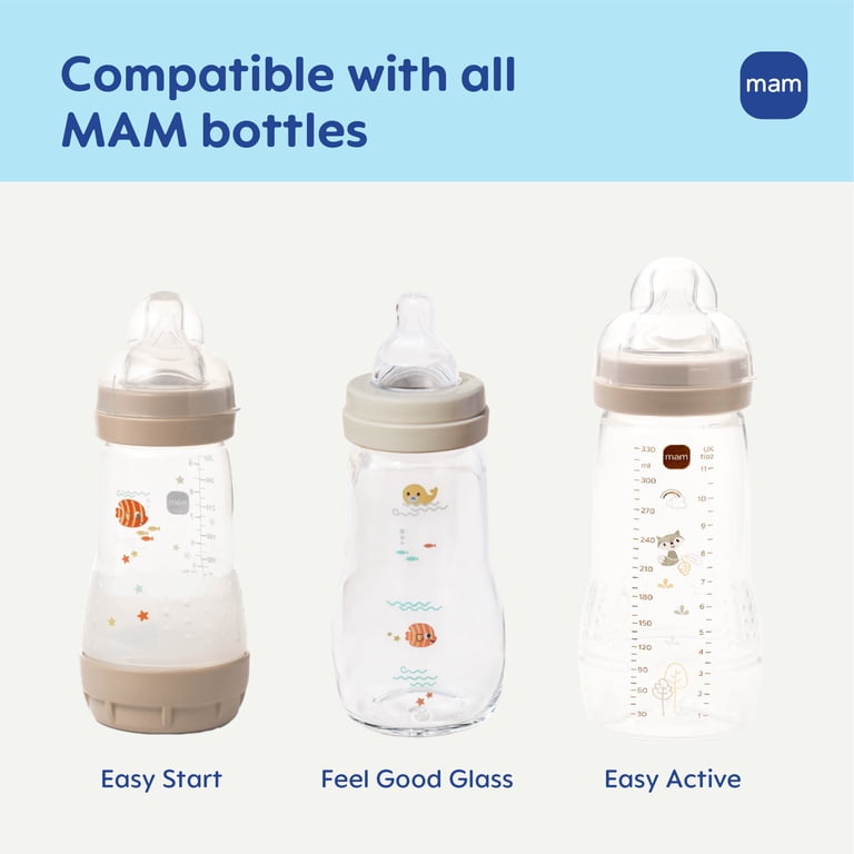 MAM Extra Slow Flow Bottle Nipple for Newborns, BPA-Free Silicone