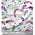 thumbnail image 1 of Soimoi Polyester Crepe Fabric Flowers & Feather Print Fabric by The Yard 52 Inch Wide, 1 of 3