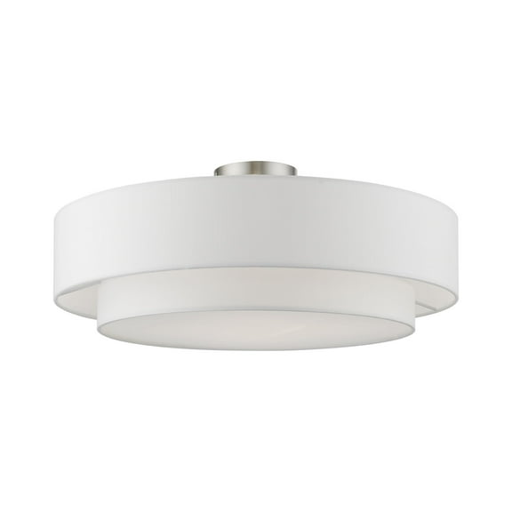 47155-91 Livex Lighting Meridian - 4 Light Semi-Flush Mount In Timeless Style-9 Inches Tall and 22 Inches Wide