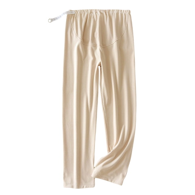 Pantalon de Maternité pour Femmes Confortable à Taille Ajustable Post-Partum Grossesse à Porter Hiver Printemps Automne Bas de Pyjama à la Maison
