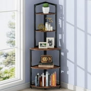 TribeSigns 5-Tier Corner Shelf, 60 Inch Corner Bookshelf Small Bookcase Plant Stand for Living Room Home Office
