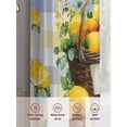 thumbnail image 5 of Lemon Basket Summer Sheer Curtains 84 Inch Length 2 Panels Set, Eucalyptus Blue Yellow Plaid Voile Window Treatment Rod Pocket Curtains Sheers Drapes for Bedroom/Living Room/Kitchen 52"x84"x2, 5 of 7