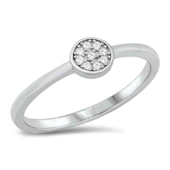 Clear Cubic Zirconia Promise Ring .925 Sterling Silver Band White Jewelry Female Male Unisex Size 5