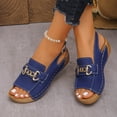 thumbnail image 7 of Bkhluea Women Chain Buckle Wedge Ankle Strap Sandals Slip On Comfortable Footwear For Casual Outdoor Party Daily Activities, 7 of 7