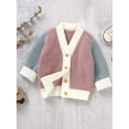 thumbnail image 5 of GXFC Baby Cardigan Sweaters for Boys Girls 6M 1T 2T 3T Kids Long Sleeve Button Contrast Color Knit Pullovers Tops Casual Fall Knitwear Clothes for Toddler, 5 of 8