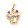 thumbnail image 2 of 14k Polished 5-Stone Mothers Flowerpot Pendant Mounting QXMP7/5, 2 of 3