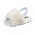 thumbnail image 6 of GYRATEDREAM Infant Baby Girls Sandals Faux Fur Slides with Elastic Back Strap Flats Slippers Shoes 0-18 Months, 6 of 6