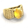 thumbnail image 4 of Shree Jewelrs Original Certified Natural Yellow Sapphire (Pukhraj) Ring - 2.25 Carat Certified Handcrafted Ring Jupiter Ring, PANCHDHATU Gold Plated Ring for Men and Women, 4 of 5