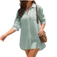 thumbnail image 2 of Long Sleeved Women Button Down Casual Loose Blouse Covers-up, 2 of 4