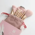thumbnail image 6 of DUAIU 15-Piece Makeup Brush Set - Premium Synthetic Kabuki & Face Brushes | For Liquid/Powder, Buffing & Contouring | Travel Pouch Included (Pink), 6 of 7