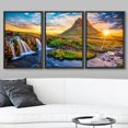 thumbnail image 2 of wall26 Framed Canvas Print Wall Art Set Majestic Waterfall Mountain Sunset Nature Wilderness Photography Realism Decorative Landscape Colorful for Living Room, Bedroom, Office - 16"x24"x3 B, 2 of 5
