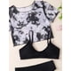 thumbnail image 3 of Bikini para niñas, traje de baño nuevo con tinte anudado, conjunto de Bikinis con tirantes sólidos, traje de baño para niños de cintura alta, traje de baño para playa de tres piezas para niños, 3 of 5