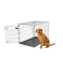 Carlson Pet Products Extra Large Secure Foldable Single Door Metal Dog Crate, Black