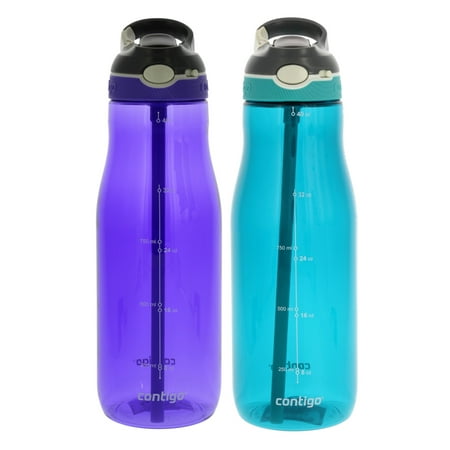 Contigo Autospout Ashland Reusable Water Bottle - Spout Shield Protects from Germs - BPA Free - Top Rack Dishwasher Safe - Great for Sports, Home, Travel- 40oz, Grapevine &
