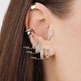thumbnail image 3 of Pendientes Huggie chapados en oro con circonita cúbica para mujer, aros finos para la oreja, pendiente de cartílago para mujer, pendiente redondo minimalista, joyería para Piercing, nuevo, 3 of 5
