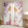 thumbnail image 2 of Manfei Kawaii Girl Black Out Curtains,Pink Sakura Curtains Pack of 2 (42x63 Each),Japanese Animation Bedroom Curtains,Anime Bedroom Decorative, 2 of 6