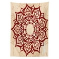 thumbnail image 2 of Henna Outdoor Tablecloth, Round Cultural Ornament in Retro Style on Grunge Looking Backdrop Spiritual Symbol, Decorative Washable Fabric Picnic Table Cloth, 58 X 84 Inches,Ruby Peach, by Ambesonne, 2 of 2