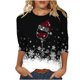 thumbnail image 1 of Camisetas de Navidad para Mujeres, 3/4 Manga Cuello Redondo Blusa con Estampado de Vacaciones, Top de Moda Casual, 1 of 5
