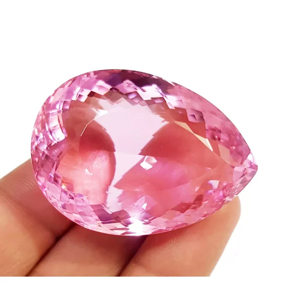 190 Carat Rose Quartz Pear Shape Pendent Size Loose Gemstone