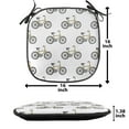 thumbnail image 5 of Bicycle Chair Seating Cushion, Hand Drawn Doodle Cycling Theme Pattern of Yellow Bike Leisure Hobby Street Art, Soft Seat Pads for Office with Anti-slip Backing, 16"x16", Mustard Black, by Ambesonne, 5 of 7