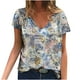 thumbnail image 1 of Blusa estampada de verano para mujer, camisetas casuales de manga corta con cuello en V, camisetas Pompotops  hkajfhjk472487, 1 of 5
