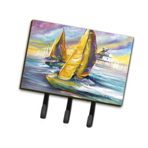 Carolines Treasures JMK1061TH68 Sailboat with Middle Bay Lighthouse Leash or Key Holder Triple multicolor