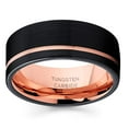 thumbnail image 2 of Rose Gold Tungsten Wedding Ring,Man's Wedding Ring,Black Wedding Ring,Anniversary Ring,Tungsten Carbide Ring,Black, 2 of 3