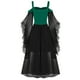 thumbnail image 4 of mfyjkho Vestidos de tallas grandes, Vestido gótico de Halloween para mujer, con tirantes, hombros descubiertos y encaje de malla y retazos Vestidos para invitadas de boda para mujer m, 4 of 7