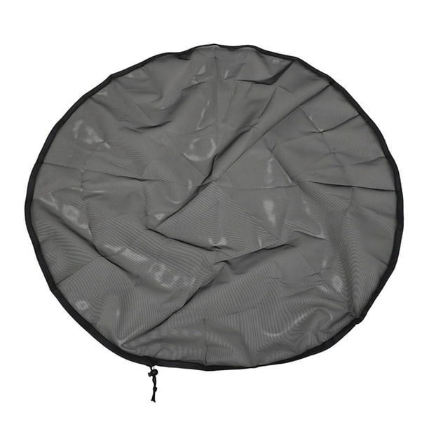 Cubierta de malla para barril de lluvia con cordón ajustable, filtro de hojas para cubo de lluvia 60 centímetros