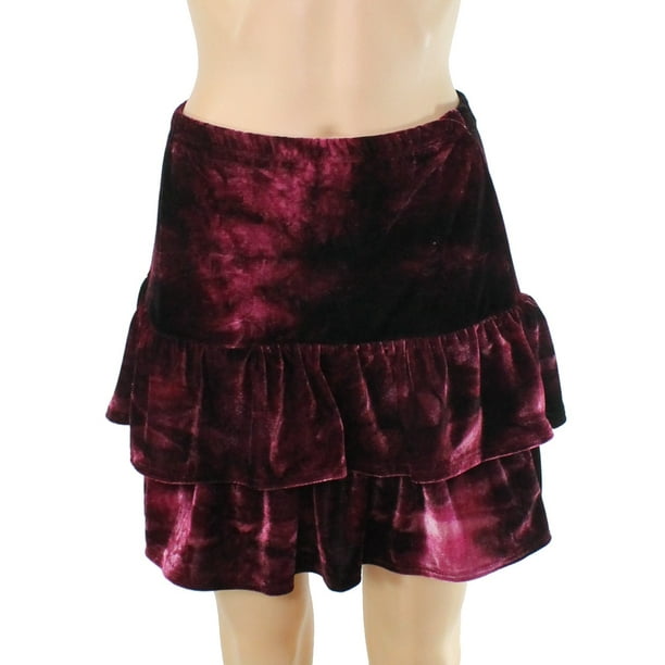 Poof New York Skirts - Poof York Women's Skirt Burgundy Large Ruffled ...