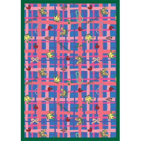 Joy Carpets 1440B-03 My Little Princess Blue 3 ft.10 in. x 5 ft.4 in. 100 Pct. STAINMASTER Nylon Machine Tufted- Cut Pile Just for Kids Rug