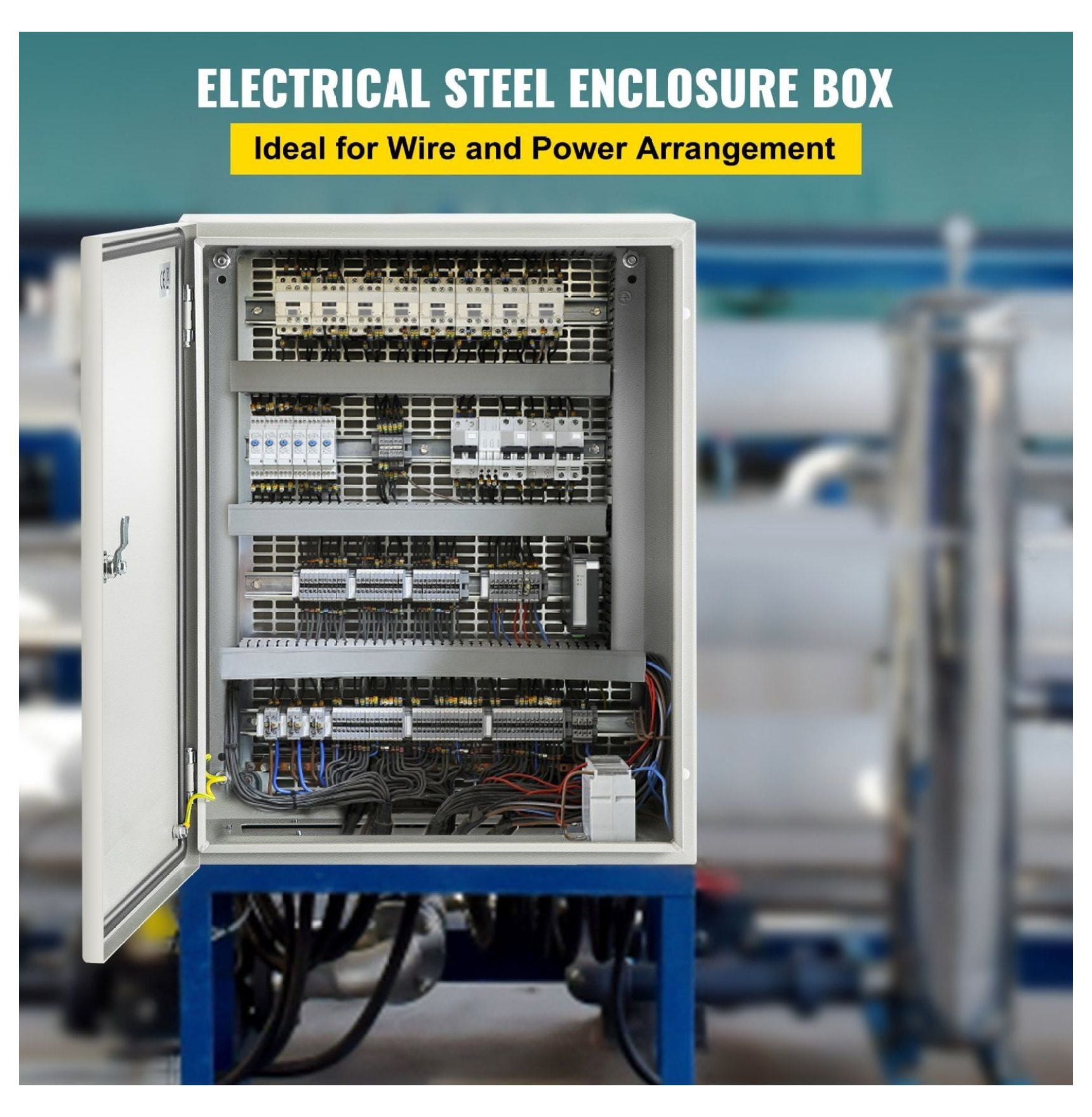 NEMA 4X Electrical Enclosure Steel Case 20x16x8", IP66 Waterproof Outdoor Indoor Electric Box with Mounting Plate