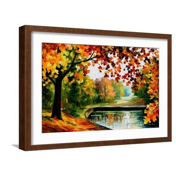 Art.com Far Hills Art Print by Leonid Afremov, Brown Frame Wall Art, 23" x 17"