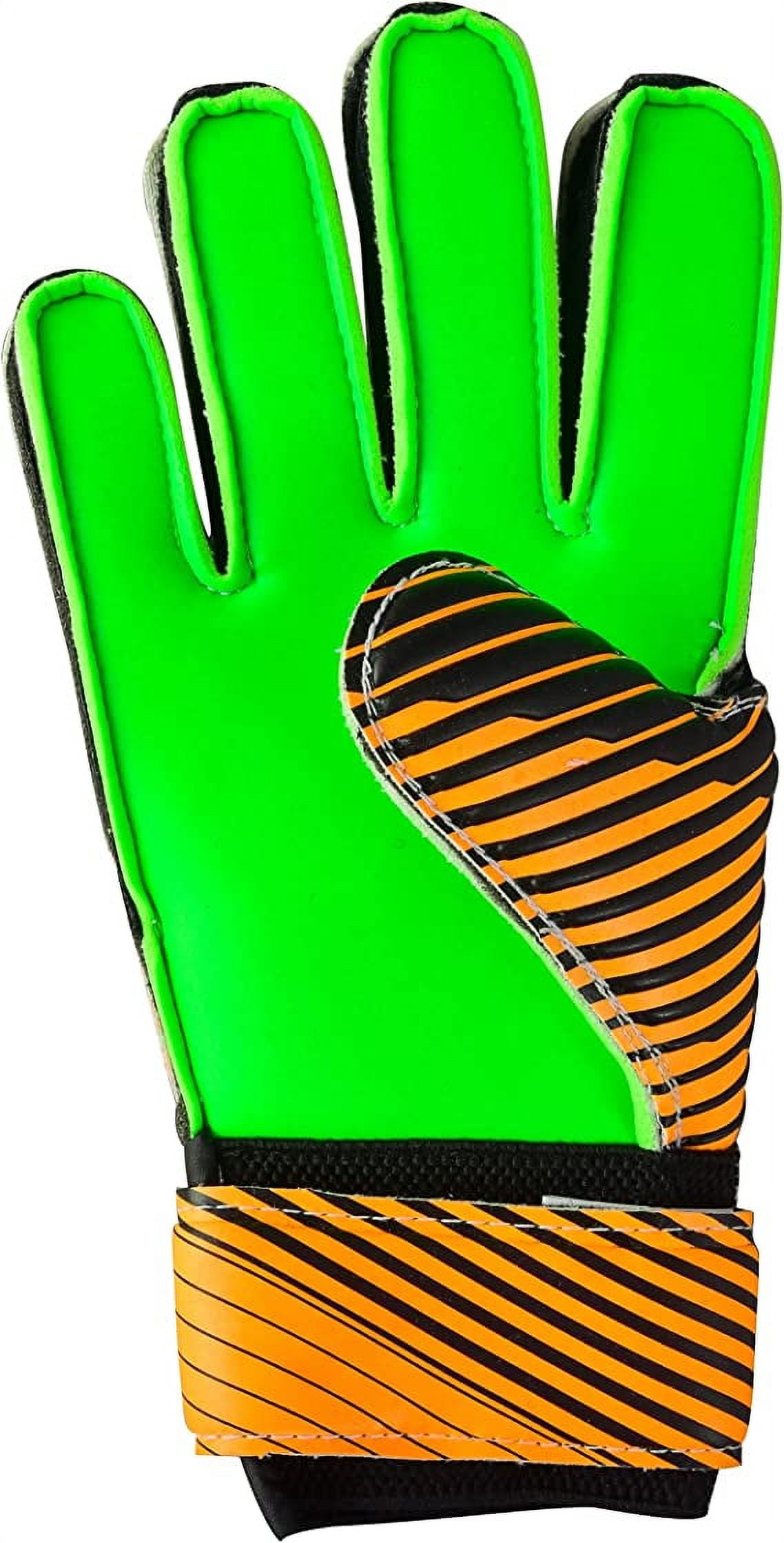 VIZARI Sports Saturn Soccer Goalie Goalkeeper Gloves Size 5 Green for Kids Youth & Boys, Football Gloves with Grip Boost Padded Palm and fingersave Flat Cut Construction