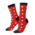 thumbnail image 1 of Fotbe White and Green Polka Dot Calcetas Largas con Estampado para Hombre y Mujer – Calcetas de Compresión Transpirables y Elásticas, Viajar y Uso Diario Talla 5-11, 1 of 6