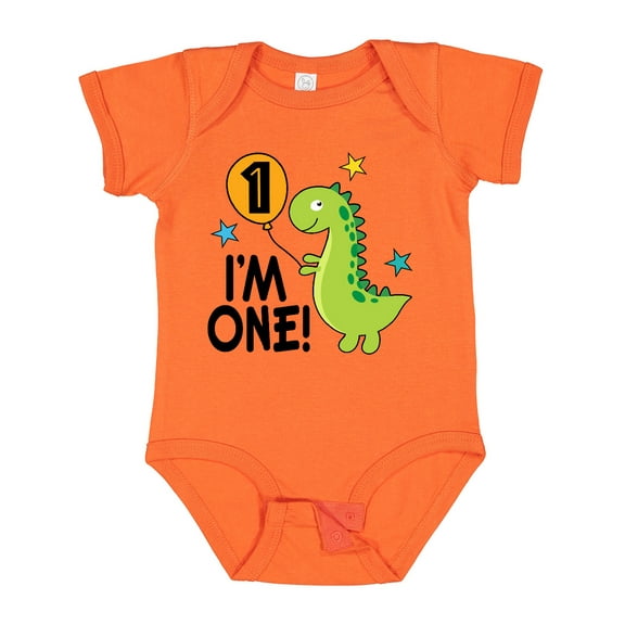 Inktastic 1st Birthday Dinosaur 1 Year Old Boy Boys or Girls Baby Bodysuit